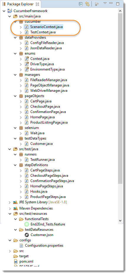 Share data between steps in Cucumber using Scenario Context