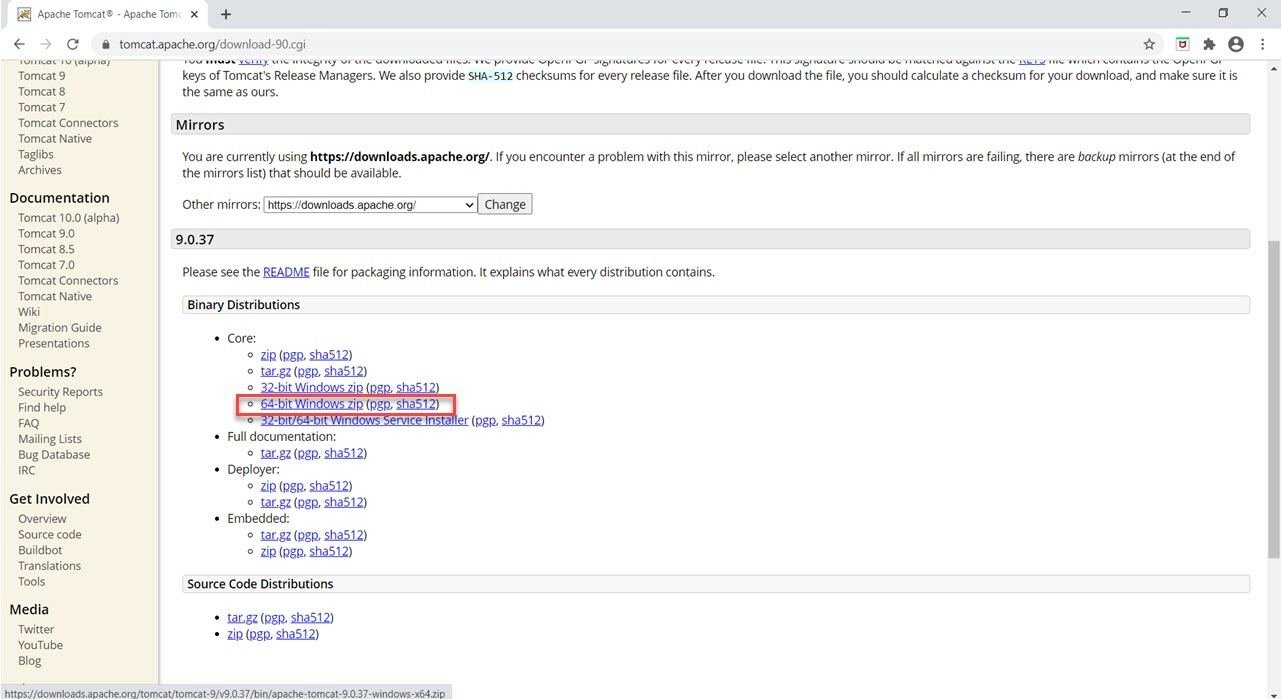 Apache Tomcat Download Page