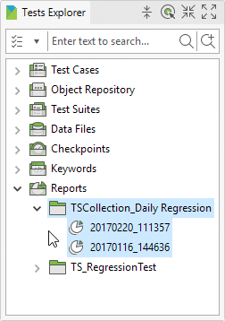 Test explorer 2 test suite reports in Katalon