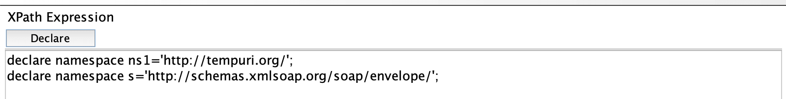 Declaring Namespace for SOAP service in Xpath match assertion in SoapUI