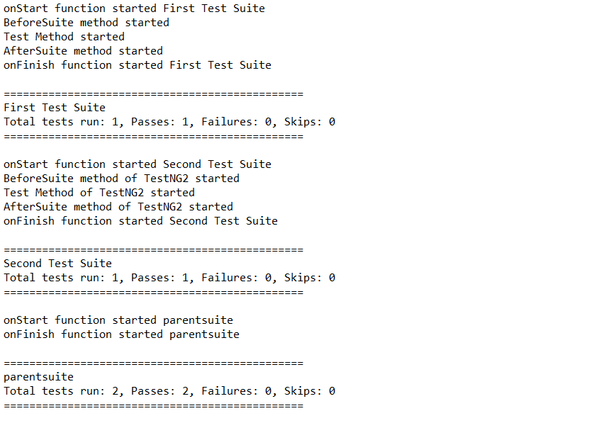 isuitelistener output testng