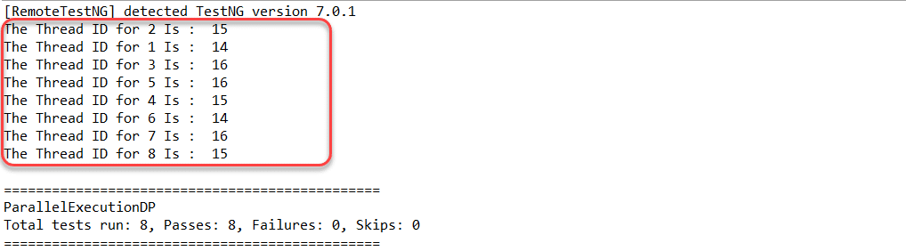 parallel execution in TestNG using dataproviders